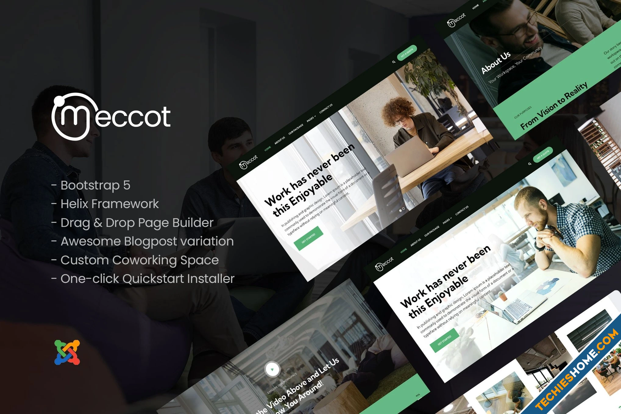 Meccot - Dynamic Coworking Space Joomla Templates .webp