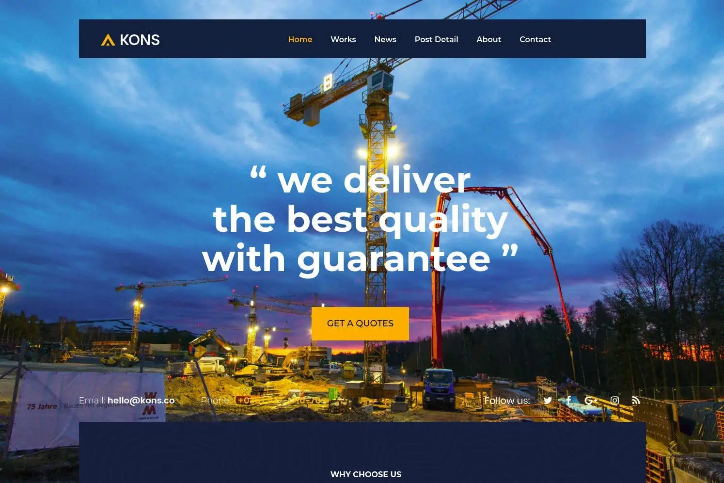 Kons - Construction and Building Drupal 10 Theme