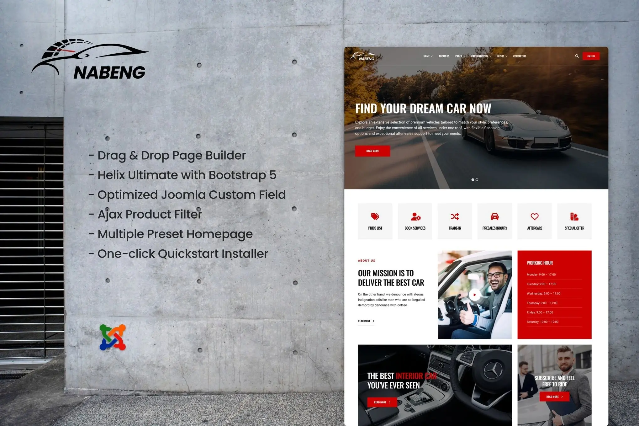 Nabeng - Car Dealer and Directory Joomla Template