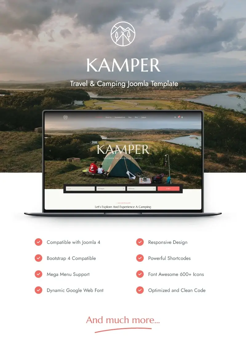 Kamper - Campsites, Camping Joomla Template
