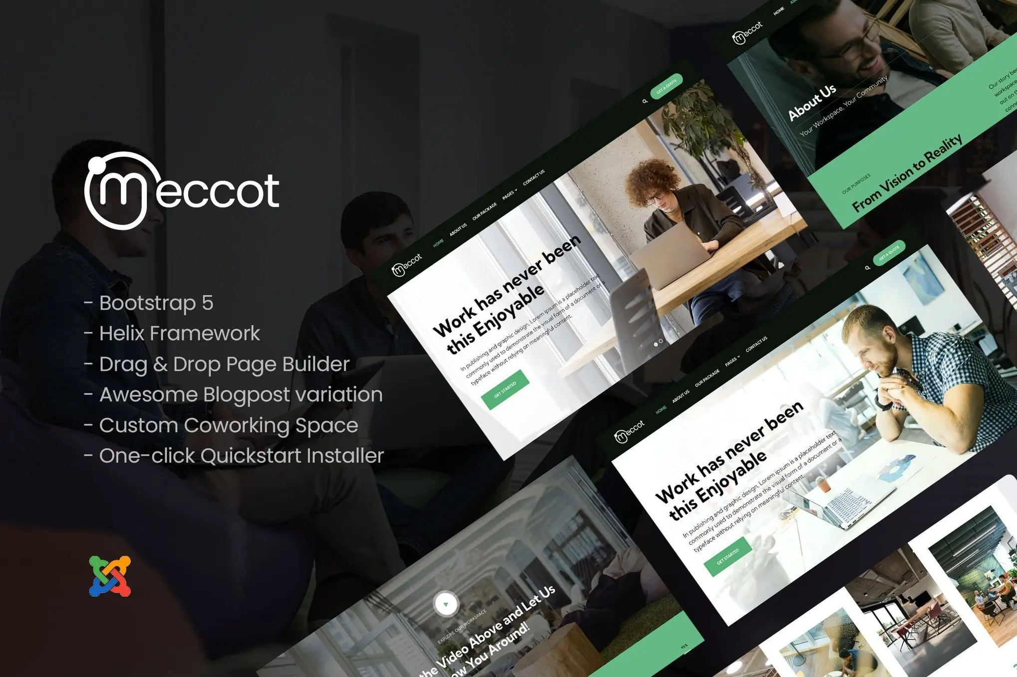 Meccot - Dynamic Coworking Space Joomla Templates