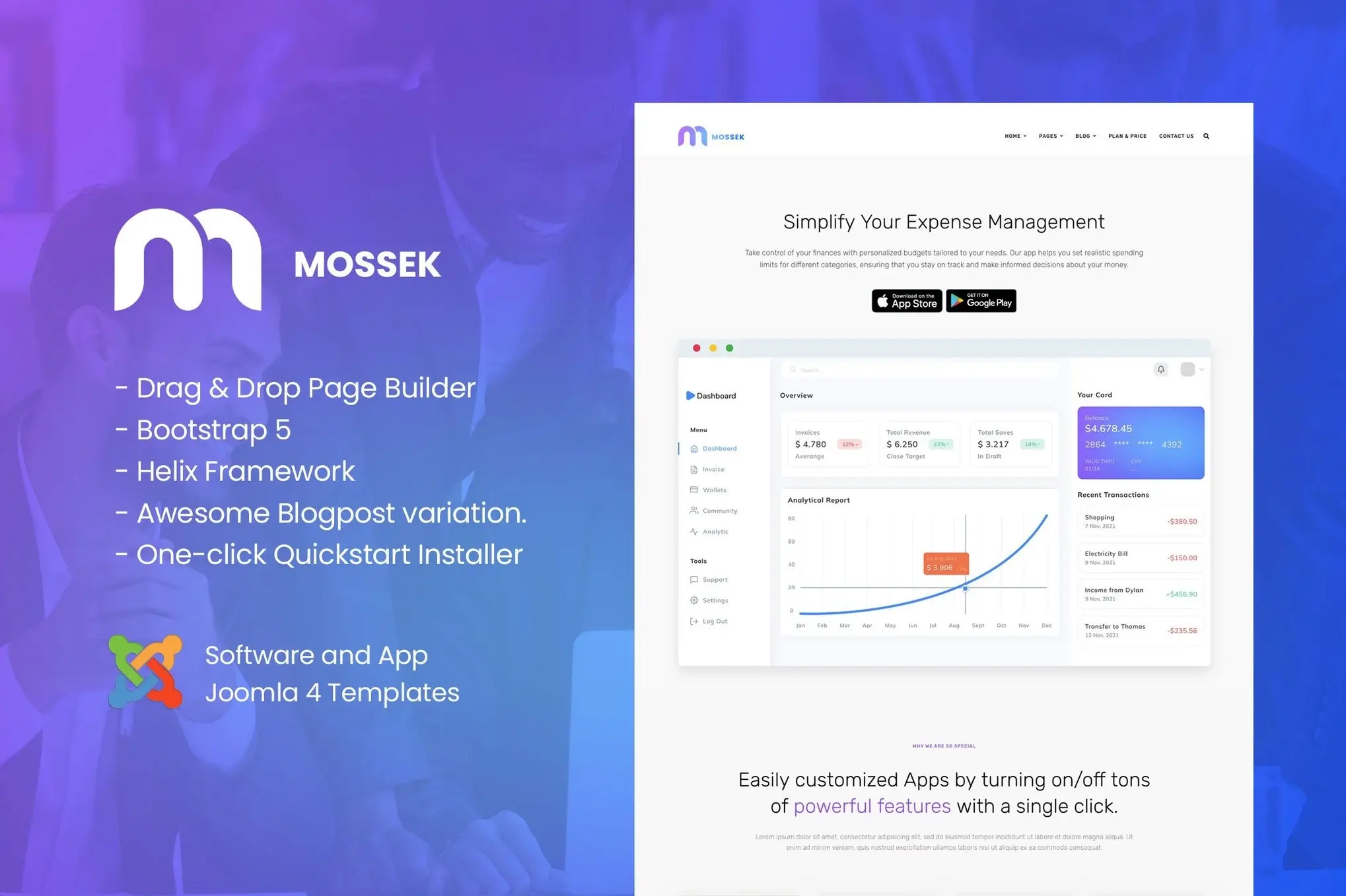 Mossek - Software and App Joomla 4 Templates