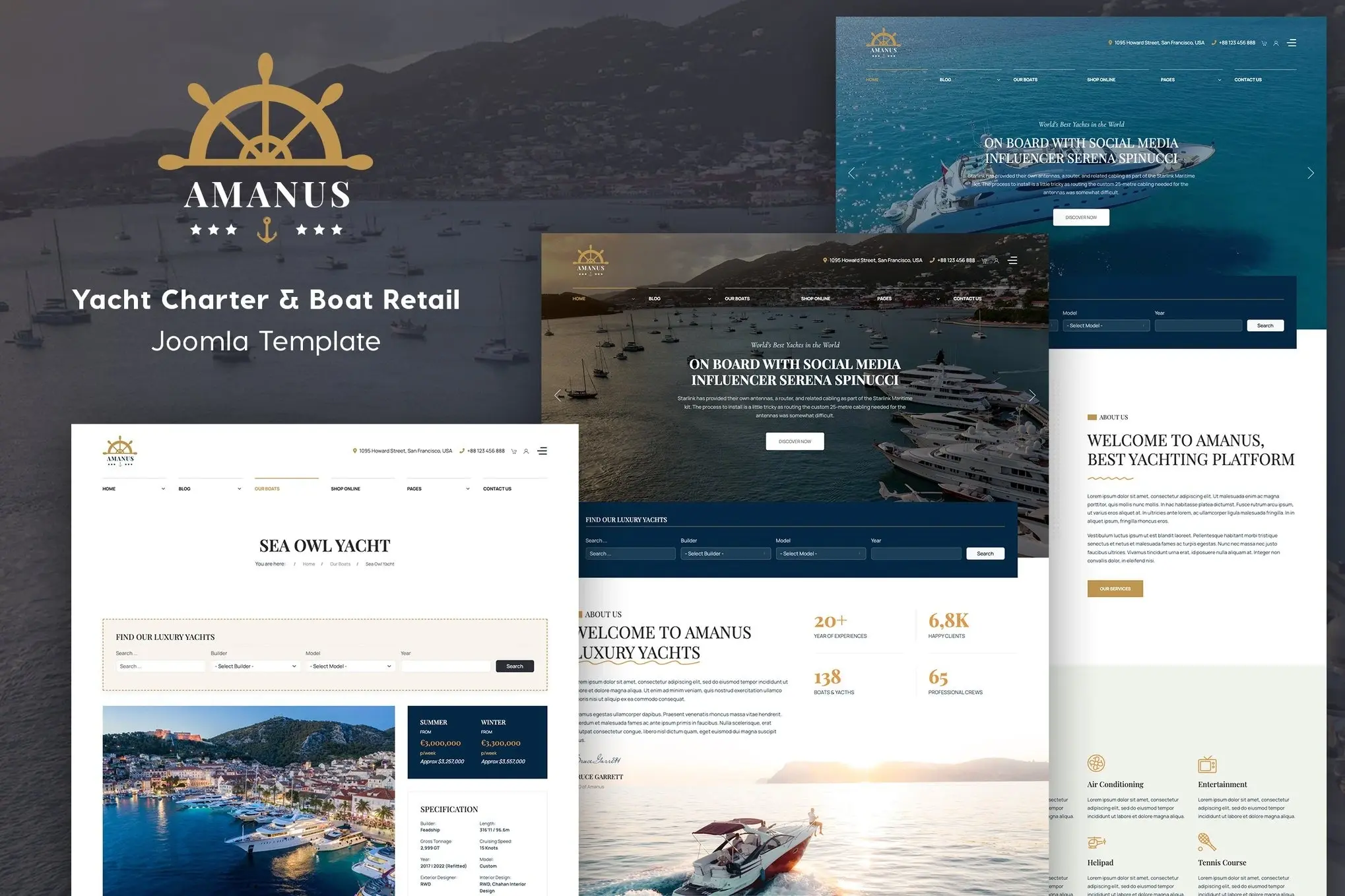 Amanus | Yacht Charter Joomla Template
